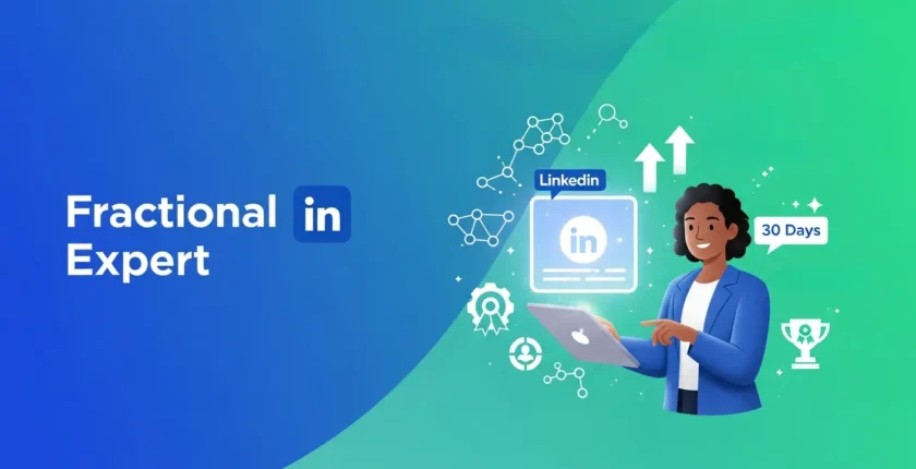 Fractional executive optimizing LinkedIn profile for client acquisition