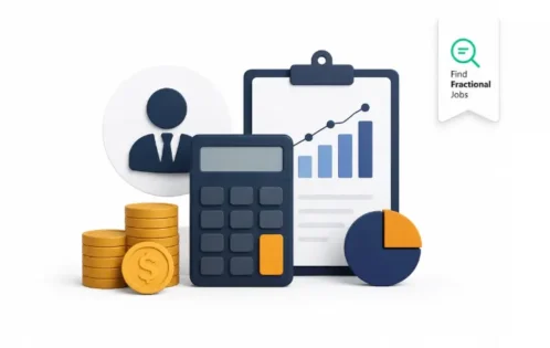 Fractional executive reviewing rate structures and retainer pricing options on a laptop